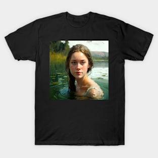 Girl swimming in the lake T-Shirt